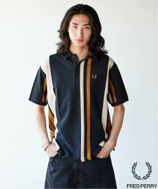 JOURNAL STANDARD FRED PERRY for JOURNAL STANDARD / ストライプピケ ポロシャツ ジャーナル スタンダード トップス ポロシャツ ネイビー【送料無料】