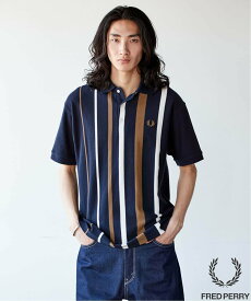 JOURNAL STANDARD 《予約》【FRED PERRY for JOURNAL STANDARD】ストライプピケ ポロシャツ ジャーナル スタンダード トップス ポロシャツ ネイビー【送料無料】