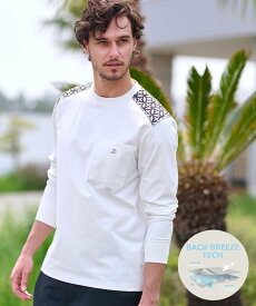 【SALE／57%OFF】DRESSTERIOR 【接触冷感/UVカット】BACK BREEZE TECH ロングTシャツ ドレステリア トップス カットソー・Tシャツ ブラック グリーン ホワイト【送料無料】