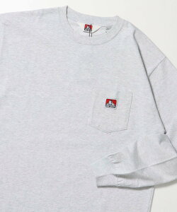 BEN DAVIS / WHITE LABEL �yBEN DAVIS(�x���f�C�r�X)�zL/S POCKET TEE[REG] / ����T ���� �����|�C���g ���M�����[�T�C�Y �|�P�b�g �i�o�� �g�b�v�X �J�b�g�\�[�ET�V���c ���C�����b�h �O���[ �z���C�g �u���b