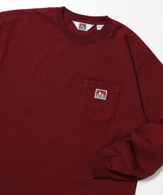BEN DAVIS / WHITE LABEL 【BEN DAVIS(ベンデイビス)】L/S POCKET TEE[REG] / ロンT 長袖 ワンポイント レギュラーサイズ ポケット ナバル トップス カットソー・Tシャツ ワインレッド グレー ホワイト ブラック
