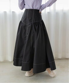 【SALE／50%OFF】RANDA ステッチデザインギャザースカート ランダ スカート ロング・マキシスカート ブラック ブラウン ホワイト【送料無料】