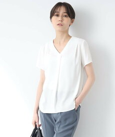 【SALE／60%OFF】INDIVI 【洗える/通勤/UVケア/接触冷感】タックブラウス インディヴィ トップス シャツ・ブラウス ホワイト グリーン ピンク ネイビー【送料無料】