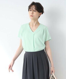 【SALE／60%OFF】INDIVI 【洗える/通勤/UVケア/接触冷感】タックブラウス インディヴィ トップス シャツ・ブラウス ホワイト グリーン ピンク ネイビー【送料無料】