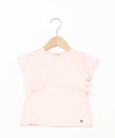 petit main 【リンク】チュールフリルAラインTシャツ ナルミヤオンライン トップス カットソー・Tシャツ ピンク ブルー ホワイト グレー