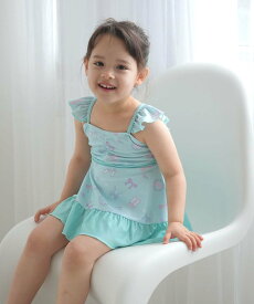 utatane キッズ水着 バックリボンワンピース 女の子 子供用 リボン柄 ウタタネ 水着・スイムグッズ 水着 グリーン パープル【送料無料】
