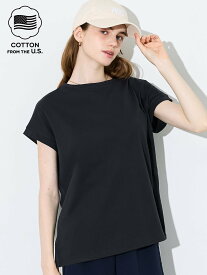 coca 【西山茉希様着用】COTTON from the U.S.フレンチスリーブTシャツ コカ トップス カットソー・Tシャツ ブラウン グレー ブラック ホワイト