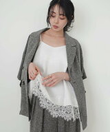 【SALE／40%OFF】LIAN レースサテンキャミ リアン トップス キャミソール ホワイト ブラック ブラウン