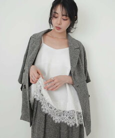 【SALE／40%OFF】LIAN レースサテンキャミ リアン トップス キャミソール ホワイト ブラック ブラウン