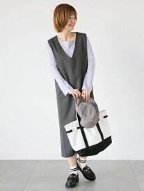 【SALE／65%OFF】Lugnoncure Vネックジャンパースカート テチチ ワンピース・ドレス ワンピース ブラック ネイビー ベージュ