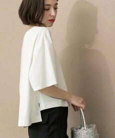 【SALE／37%OFF】OPAQUE.CLIP ボートネックショートTシャツ【洗濯機洗い可】 オペークドットクリップ トップス カットソー・Tシャツ ブラック グレー ブルー ホワイト