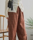 インド ラメドット刺繍 イージーパンツ/ドットパンツ<セットアップ対応> 全4色