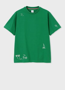 Paul Smith Travel Stories �G���u���C�_�[�h T�V���c �|�[���E�X�~�X �g�b�v�X �J�b�g�\�[�ET�V���c �x�[�W�� �O���[�� �l�C�r�[�y���������z