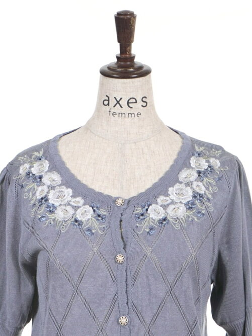 Axes Femme W 花刺繍半袖ニットカーディガン Rakuten Fashion 楽天ファッション 旧楽天ブランドアベニュー Df1253