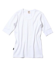 AVIREX 《DAILY/デイリー》HALF SLEEVE U-NECK T-SHIRT/デイリー 五分袖 Uネック Tシャツ/AVIREX アヴィレックス トップス カットソー・Tシャツ ホワイト ブラック グレー