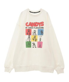 【SALE／40%OFF】Candy Stripper CARROT PLAYGROUND SWEAT ONE-PIECE キャンディストリッパー トップス スウェット・トレーナー ホワイト ブラック ピンク ブルー【送料無料】