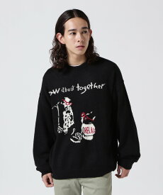 B'2nd REMI RELIEF(レミレリーフ)How about together 別注インターシャニット ビーセカンド トップス ニット ブラック ホワイト ブルー【送料無料】