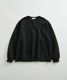 ADAM ET ROPE' HOMME 【WEB限定】ヘビーウェイト ヘンリーネック ロングスリーブ Tシャツ / ルーズシルエット / ロングシーズン着用可能 / ユニセックス アダムエロペ トップス カットソー・Tシャツ ブラック ブルー イエロー【送料無料】