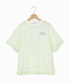 【SALE／37%OFF】Lovetoxic チュールレイヤードフォト半T ナルミヤオンライン トップス カットソー・Tシャツ グリーン ホワイト ピンク