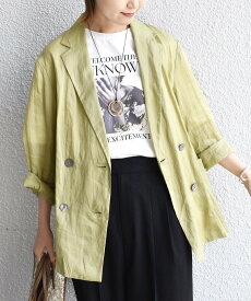 【SALE／30%OFF】SHIPS WOMEN ＜手洗い可能＞ラミー 4 シアー ジャケット シップス ジャケット・アウター テーラードジャケット・ブレザー ネイビー グリーン【送料無料】