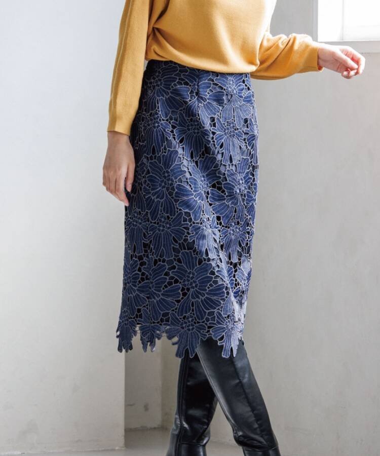 index｜配色レースタイトスカート【WEB限定サイズ】 | Rakuten Fashion 
