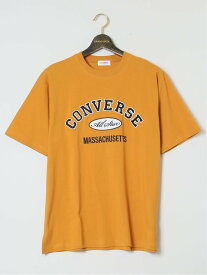 GRAND-BACK 【大きいサイズ】コンバース/CONVERSE アップリケ刺繍 クルーネック半袖Tシャツ タカキュー トップス カットソー・Tシャツ イエロー ネイビー【送料無料】