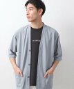 【SALE／30%OFF】THE SHOP TK ツイルステッチ半袖カーディガン【洗濯機OK/接触冷感】 ザ ショップ ティーケー トップス カーディガン ブラック【送料無料】