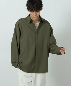【SALE／44%OFF】LAKOLE シャークスキン比翼シャツ長袖 ラコレ トップス シャツ・ブラウス カーキグリーン ネイビー ホワイト