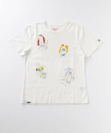 【SALE／30%OFF】Mademoiselle NON NON コンパクトヤーン天竺エアロシフォン加工 水彩画Tシャツ【NON NON girl】 マドモアゼルノンノン トップス カットソー・Tシャツ ホワイト【送料無料】