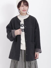 【SALE／56%OFF】Samansa Mos2 リバーシブルボンディングミドル丈コート サマンサモスモス ジャケット・アウター その他のジャケット・アウター ホワイト ブラウン グレー【送料無料】