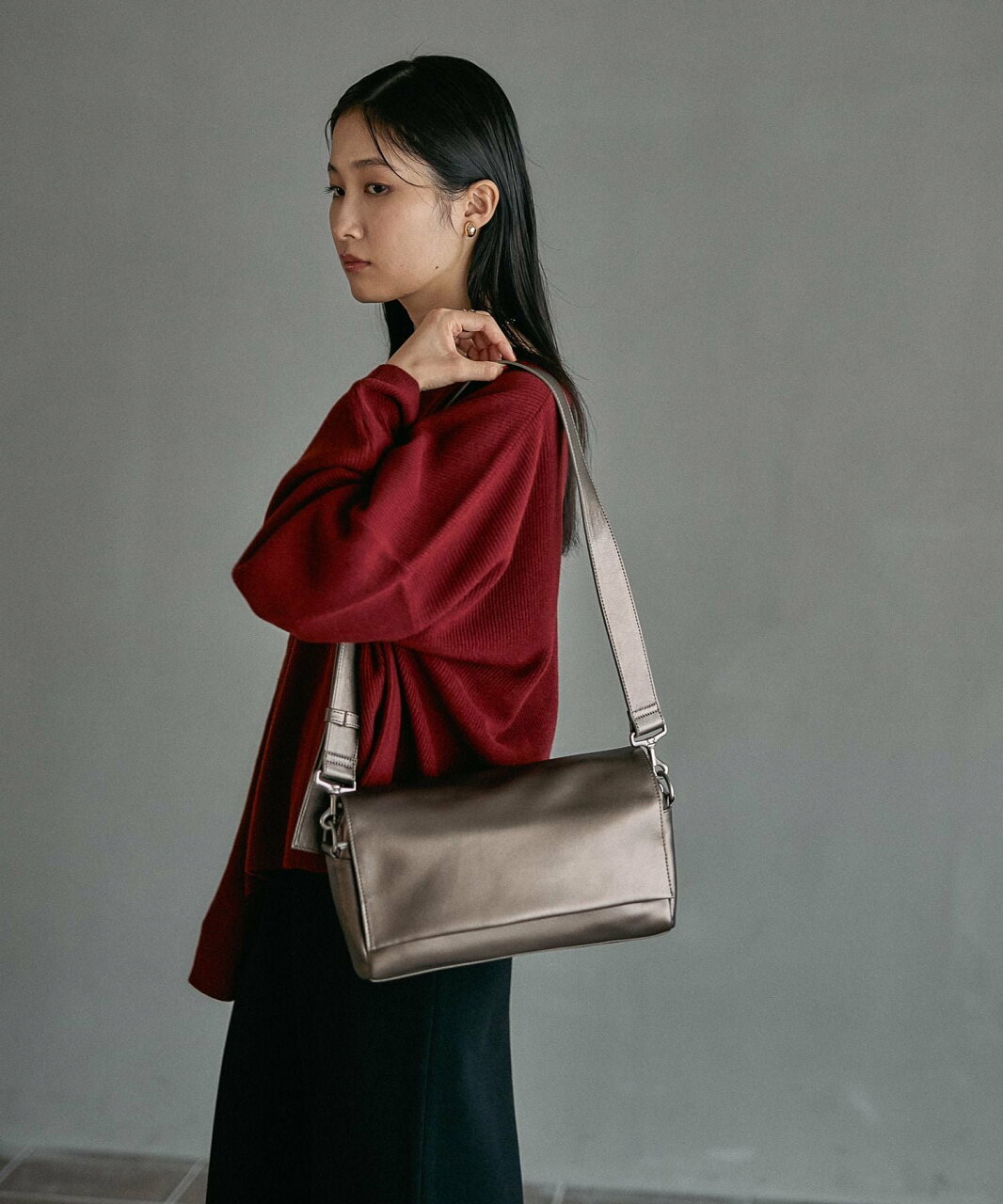 LEPSIM 【500mlペットボトルも入る】フラップボディバッグ レプシィム バッグ ショルダーバッグ グレー カーキグリーン ブラウン ブラック【送料無料】 - メイン画像 13