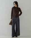 【アンサンブル可能】フェザートリミングニットプルオーバー