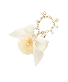 【SALE／30%OFF】& chouette リボンオーガンジーポンポンチャーム アンドシュエット ファッション雑貨 チャーム・キーチェーン ピンク ホワイト ブラック