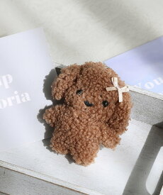 colleca la もこもこミニプードルキーホルダー/チャーム コレカラ ファッション雑貨 チャーム・キーチェーン ベージュ ブラウン