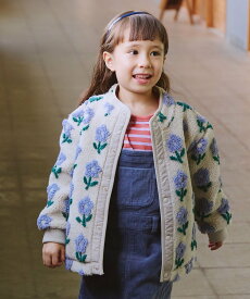 BEAMS mini 【待望の再入荷/SNSで話題】ジャカード ボア ブルゾン 2025FW(90~140cm) 25AW 冬アウター モコモコ ビームス ミニ ジャケット・アウター ブルゾン・ジャンパー ブルー ホワイト ブラウン【送料無料】