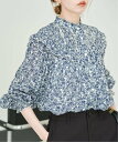 SLOBE IENA 《WEB限定/追加》フリルピンタックブラウス スローブ イエナ トップス シャツ・ブラウス ブルー ホワイト …