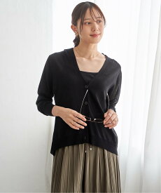 【SALE／50%OFF】ikka 【接触冷感】シア-ニットカーディガン イッカ トップス カーディガン ブラック ホワイト グリーン