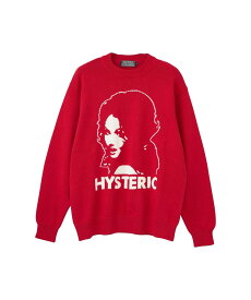 HYSTERIC GLAMOUR WOMAN HEAD編込 セーター ヒステリックグラマー トップス ニット ブラック レッド グレー【送料無料】