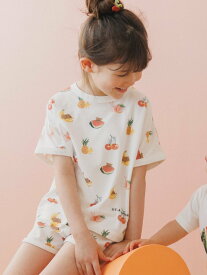 gelato pique 【接触冷感】【KIDS】フルーツアニマル柄Tシャツ ジェラートピケ トップス カットソー・Tシャツ ホワイト