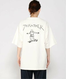 【SALE／20%OFF】THRASHER THRASHER/(U)GONZ ビッグシルエット ヘビー スラッシャー　バイ　リフルページ トップス カットソー・Tシャツ ホワイト グレー【送料無料】