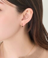Phoebe 【痛くないシリーズ】ミニマルストレートフープライトフィットイヤリング シャンパン ジュエルア…