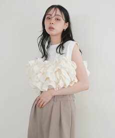 LIAN フリルビスチェドッキングT リアン トップス カットソー・Tシャツ ブラック グレー ホワイト【送料無料】