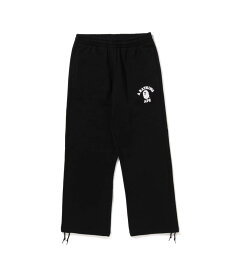 A BATHING APE (M)COLLEGE OVERSIZED FIT WIDE LEG SWEAT ア ベイシング エイプ パンツ ジャージ・スウェットパンツ グレー ブラック【送料無料】