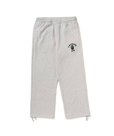 A BATHING APE (M)COLLEGE OVERSIZED FIT WIDE LEG SWEAT ア ベイシング エイプ パンツ ジャージ・スウェットパンツ グレー ブラック【送料無料】