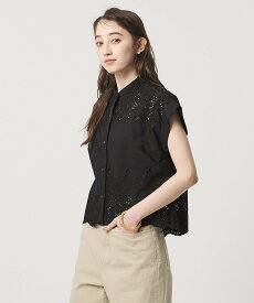 UNITED ARROWS ＜TICCA＞レース フレンチスリーブ シャツ ユナイテッドアローズ トップス シャツ・ブラウス ブラック ホワイト【送料無料】