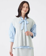TRANS WORK 【ウォッシャブル】SET-UP KNITジレ トランスワーク トップス その他のトップス ブラック グ…