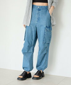 【SALE／32%OFF】BAYFLOW [絞りでシルエット調整可能]カーゴジーンズ ベイフロー パンツ ジーンズ・デニムパンツ ブルー ブラック【送料無料】