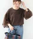 【WEB限定】<手洗い可能>シアー コンビ 裾 ドロスト プルオーバー