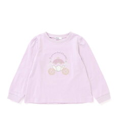 【SALE／50%OFF】SLAP SLIP キラキラレースパッチモチーフボーダーTシャツ(80~130cm) ベベ オンライン ストア トップス カットソー・Tシャツ ホワイト ブラック パープル