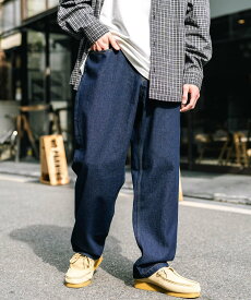 【SALE／19%OFF】Rocky Monroe ルーズシルエットワイドデニムパンツ ロッキーモンロー パンツ ジーンズ・デニムパンツ ホワイト ブルー ブラック【送料無料】